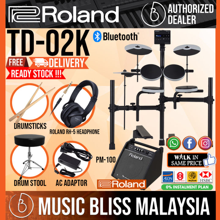 Roland TD02K VDrums Electronic Drum Set with Roland PM100 Amplifier