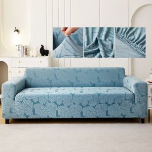 Thick Sofa Cover Jacquard Craft Regular L Shape Stretchable 1/2/3/4-seater