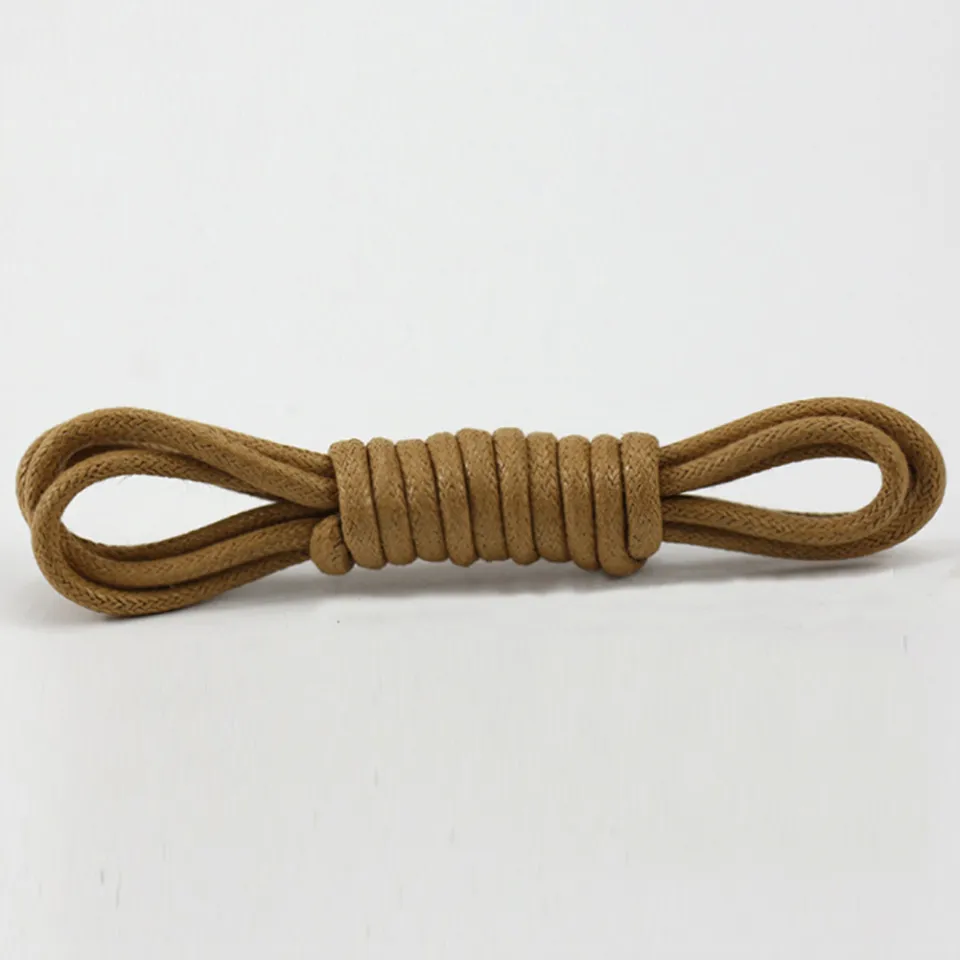 1Pair Round Leather Shoes Laces Waxed Coloured Shoelaces Boot Sport Shoe  Laces Cord White Shoelaces For Martin Boots Sneakers 80/90/100/120cm