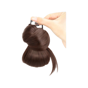 NBANLIKE Synthetic Messy Bun Head Wig Claw Clip Low-tied False Hair Pieces Fashion Hair Band Chicken Feather Ball Head Women