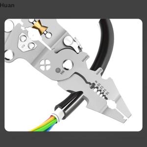 🎄【Special price】Huan คีมปอกสายไฟ8 in 1พร้อมเครื่องทดสอบแรงดันไฟฟ้าเครื่องมือคีมอเนกประสงค์คีมปอกสายไฟแบบพับได้สำหรับตัด