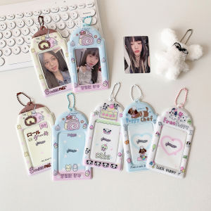 AILSA เค้กการ์ตูนรูปสัตว์สำหรับลูกสุนัข ที่ใส่โฟโต้การ์ด ของตกแต่งแขวน ฝาครอบการ์ดพีวีซี ตัวป้องกันการแสดงผลบัตรไอดอล หวานหวานแหววว บัตรภาพไอดอล เคสป้องกันบัตร การ์ดตกแต่งการ์ด