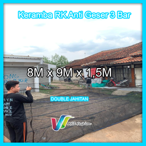 ANZ8915 - Keramba Ikan Premium Double Jahitan waring jaring RK 3 Bar Ukuran Jumbo siap pakai 9x8x15