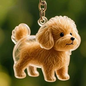 BLACKON Handmade Cat Hair Storage Capsule Transparent Acrylic Keychain Animal Shaped Dog Hair Storage Container Pet Hair Grooming Keychain Portable Rabbit Hair Storage Box Pet Souvenirs