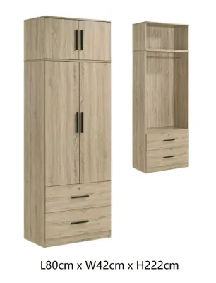 Fully Laminated Soft Closing Wardrobe With/Without Mirror