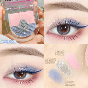 Xixi 3-Color Eye Shadow Palette Catnip Crushed Diamonds Matte Pearl 5g for Women Neutral Skin Students Low Coverage Warm Brown Beginner