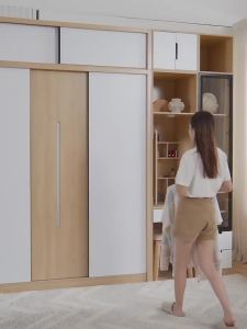 [Pre Order] Wardrobe Sliding Door Wooden Style Home Bedroom
