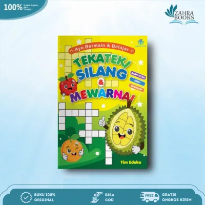 BUKU TEKA-TEKI SILANG ASAH OTAK & MEWARNAI - Buku Aktivitas Edukatif Anak - MEDIA EDUKA