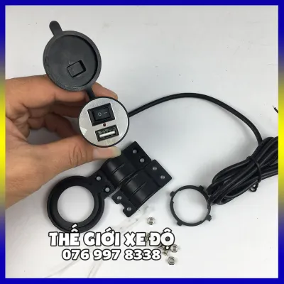 Sạc pin điện thoại xe máy có công tắc lắp được tất cả các dòng xe máy hiện nay wave sirius winer exciter raider...