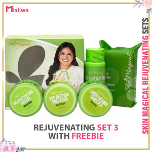 Skin Magical Rejuvenating Set 3 Pampaputi Whitening Exfoliating Moisturizing Beauty Skin Care Kojic Soap Facial Toner Night Cream Sunblock Sunscreen Pimple Acne Pores Blackheads Pekas Melasma Scar Dark Spot Anti Aging Hydrating Moisturizer For Men & Women