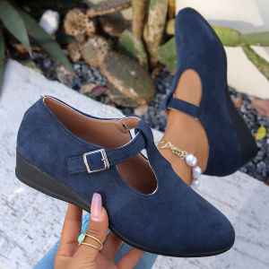 Free Shipping Spring Plus-Size Suede Wedge Heels 2026 New Retro Hollow-Out Design WomenS Shoes In Stock