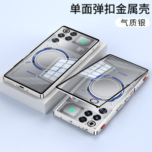เคสกันกระแทกโลหะสุดหรูฝาครอบด้านหลังกระจกนิรภัยใสสูงสำหรับ11 Pro Nubia Red Magic 11 Pro Plus เคสโทรศัพท์กันกระแทกคาดไหล่ทริกเกอร์เล่นเกม