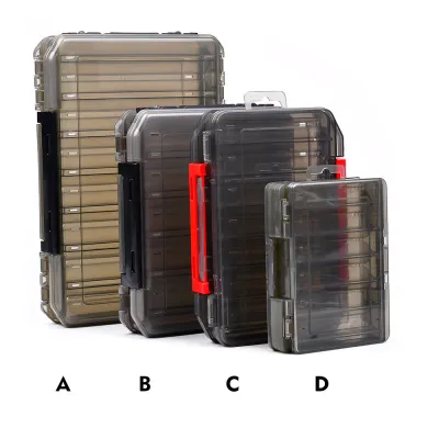 SHILIHUI Double-sided Tackle Box Fishing Portable Double-layer Tool Box Fishing Gear PP Transparent Box Fishing Accessories Storage Box Hook Minnow Pencil Lure Box Pancing Kotak