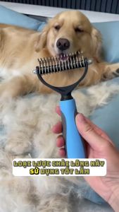 Lược chải lông chó mèo cao cấp chuyên gỡ lông rối chải lông rụng 2 chiều Dụng cụ vệ sinh cho thú cưng