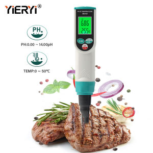 Yieryi Đồng Hồ Đo Độ PH Đồng Hồ Đo Nhiệt Thực Phẩm Dụng Cụ Kiểm Tra PH Cho Thịt Thực Phẩm Bánh Mì Phô Mai Đồ Hộp Nấu Ăn