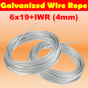 Ycaruz Lifting Supply Galvanized Wire Rope 6x19 IWR 4-10mm 5-10m Guy Wire Steel Wire Galvanized Guy Wire Low Stretch Cable