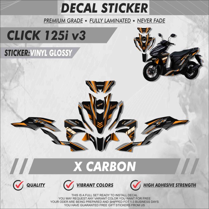 Click 125i v3 Wandecs Waterproof Gloss Vinyl Decals Sticker Set