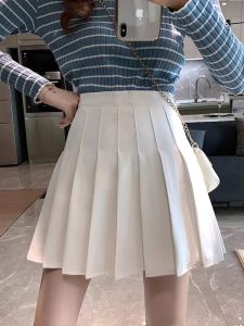 Korean Fashion Womens High Waist Plaid skirt Slim Pleated Skater Tennis School Skirt XS-3XL