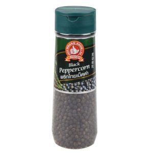 👍ง่วนสูน พริกไทยเม็ดดำ 100 g ขวดพลาสติก Black Peppercorn ให้รสชาติเผ็ดร้อน กลิ่นหอมดับคาวในซุป ให้ดูน่ารับประทาน  สินค้าพร้อมส่ง
