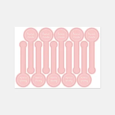 Long Style Pink Cute Thank You Stickers Black Handmade Stickers Bakery Cake Packaging Sealing Labels