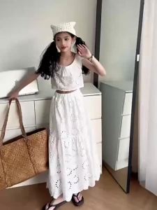 Little RD Strappy Midi Dress 2025 Summer Fashionable Korean Style Hollow Out Casual Chic Dress 25070704