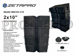 Speaker LineArray Line Array 2 x 10 Inch ZETAPRO MACAU 210 | MACAU210 / MACAU-210 Original Full Neodymium