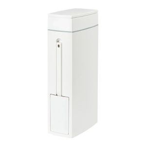 OEUVR Odor Blocking Bathroom Trash Can Hidden Space Saving Narrow Garbage Can Bathroom Accessories Push To Open Lid Ultra-slim Trash Can Bathroom
