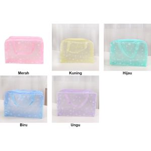 Tas Kosmetik Anti Air Transparan Cosmetic Pouch / Waterproof DMO E04