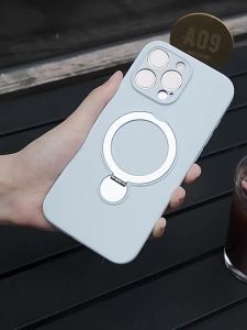Silicone lỏng đứng vỏ điện thoại thích hợp cho Apple 17Promax đầy đủ bao gồm từ tính quay đứng iphone15 chống thả chống vân tay trường hợp