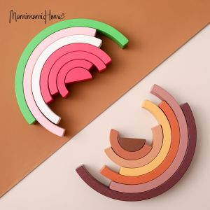 Mamimami Home Wooden Stacking Block Toys Set 7pc Toddler Nesting Puzzle Building Blocks Educational Toys