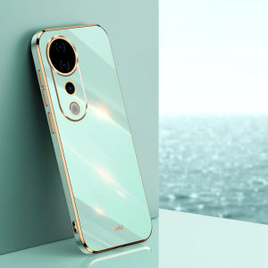 Luxury Plating Case for VIVO V40 5G / vivo V40 Pro 5G Soft TPU Silicone Square Shockproof Phone Back Cover for VIVO V40 Pro 5G