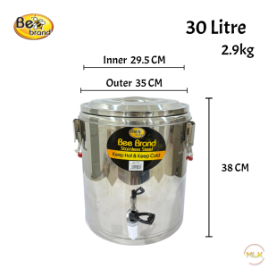 MLK Stainless Steel Double Layer Thermo Water Tea Dispenser Keep Hot & Cold