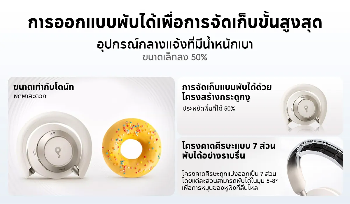 SOUNDCORE Space One Pro Foldable Over-Ear Headphones หูฟังบลูทูธไร้สาย หูฟังตัดเสียงรบกวน หูฟังไร้สาย Adaptive ANC A3062
