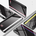 ZeroQiQi Case For Realme 12x 5G Famous Racing Car Logo Phone Case For boys Case Modified Stripe Design Carbon Fiber Tempered Glass Back Cover Casing. 
