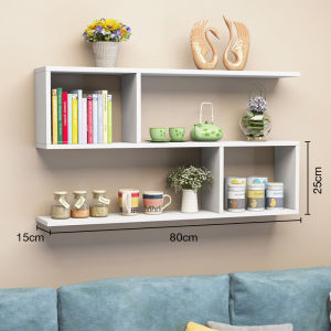 ชั้นวางของติดผนัง ของตกแต่งบ้าน 80*25*15cm ชั้นไม้ ชั้นติดผนัง มีความแข็งแรงทนทาน