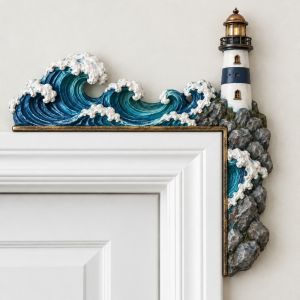 YERZ Wooden Door Topper Double-sided Printing Vintage Door Frame Decoration Animal Creative Wall Decoration Christmas