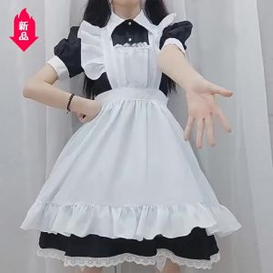 Japanese-style short skirt short-sleeved black and white traditional maid outfit for restaurants cafes and maid-themed parties   Cute everyday wear cosplay