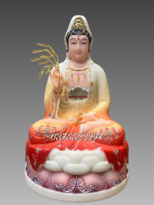 Tượng Mẹ Quan Thế Âm đá Đài Loan màu xanh 12” cao 30 cm  Tượng Mẹ Quan Thế Âm đá Đài Loan màu đỏ 12” cao 30 cm