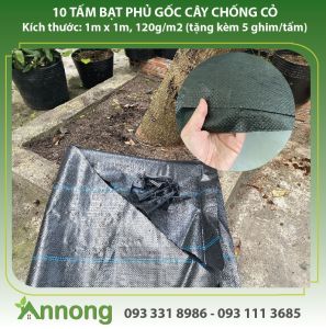 Combo 10 Tấm Bạt Phủ Gốc Cây Chống Cỏ Mọc 1m x 1m 120g/m2 (tặng kèm 5 ghim/tấm)