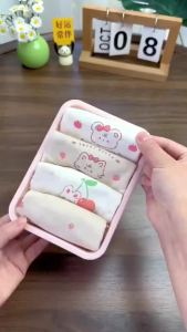 【Ship in 24H】Girls underwear/7A antibacterial crotch without fluorescent agent formaldehyde free comfortable and breathable baby cotton childrens girls triangle underwear 女生内裤-676