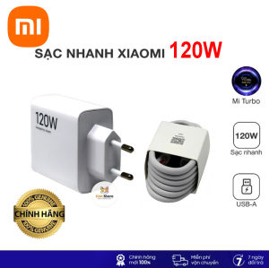 Bộ sạc nhanh Xiaomi 120W MAX Cho Xiaomi Huawei Samsung Realme Oppo máy tính Bảng cao cấp full box.