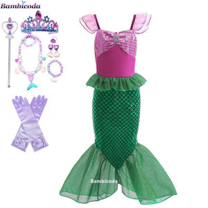Little Mermaid Ariel Princess Dress Girls Cosplay Costumes For Kids Baby Girl Mermaid Dress Up Sets Children Halloween Clothing