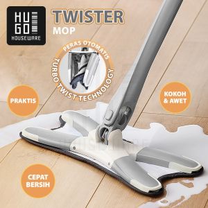 Hugo Medan Pel Lantai Peras Otomatis Ultra Mop Twister Praktis Handsfree Pembersih Lantai