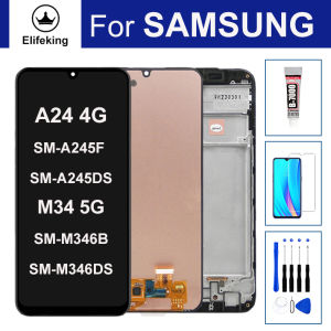 6.5 "Màn hình LCD cho Samsung A24 4G A245 SM-A245F SM-A245DS/M34 5g A346 SM-M346B sm-m346ds màn hình cảm ứng màn hình thay thế + công cụ
