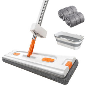 New Style Large Flat Mop 360 Spin Rotate Lazy Three Layer Thickness Mop Push Squeeze Flat Mop