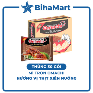 [THÙNG 30 GÓI] - MASAN - Mì trộn Omachi gói trộn hương vị thịt xiên nướng (82g/gói) - Omachi Mì gói trộn hương vị thịt xiên nướng