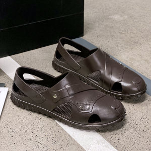 In stock mens Baotou slippers beach shoes casual sandals anti slip