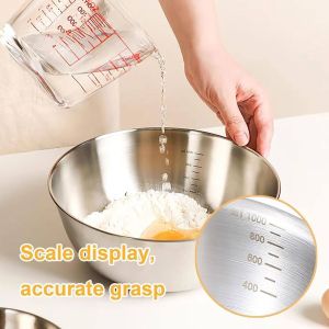 Set of 4pcs With Measuring Scale 24+22+20+18CM Stainless Steel Mixing Bowls 316L STAINLESS STEEL