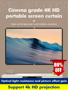 ✨Portable/Foldable Projection Screen/Projection Cloth/Projector Screen/HD Projection/Foldable Outdoor Use Lightweight Mobile Double Tripod Telescopic Rod Soft & Durable - Portable Foldable Outdoor HD Movie Screen