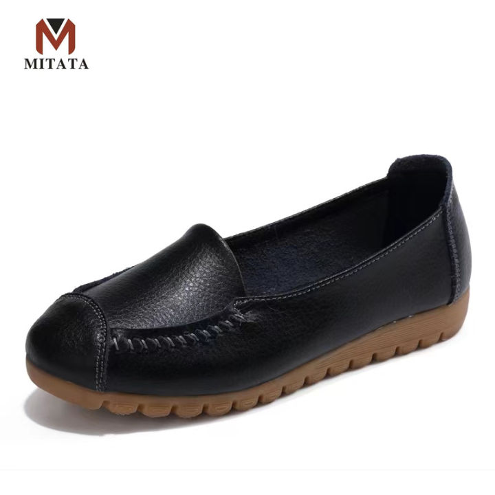 MITATA Leather Loafers Women Shoes | Lazada PH